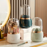 360 Rotating Makeup Brush Holder Organizer with Lid
