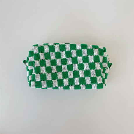 Lattice Cosmetic Bag - Knitted Fabric Makeup Organizer