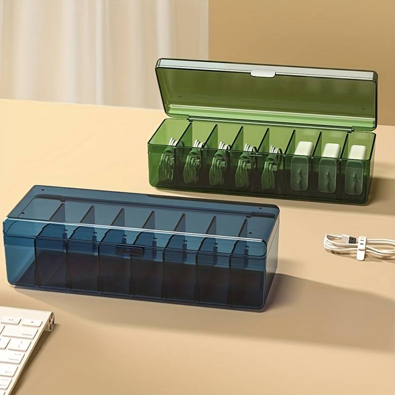 Desktop Cable Organizer and Charger Storage Box