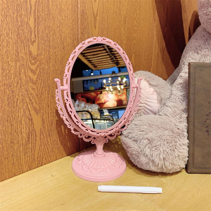 European Retro Double-Sided Desktop Makeup Mirror