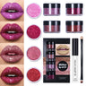 LOKFAR 4 Colors Glitter Lip Kit Shiny Diamond and Metallic Lip Glitter Makeup Lipstick Lip Gloss Glitter Lipstick Waterproof & Long Lasting Lip makeup Powder Set for Lips Nails Art(Set A Warm Color)