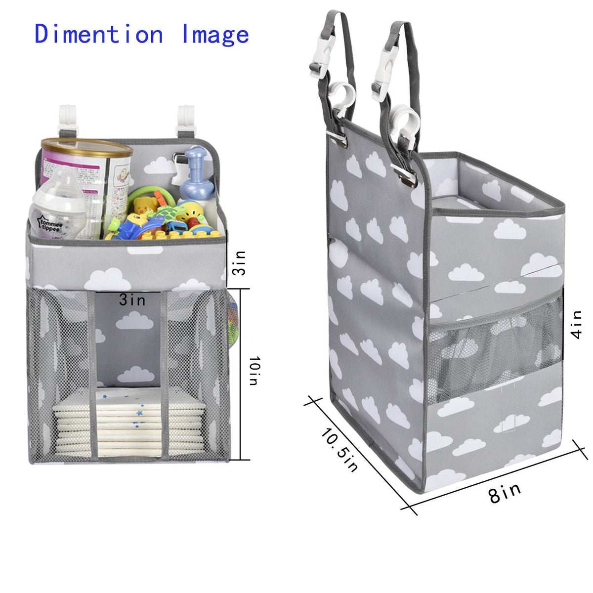 Baby Hanging Diaper Bedside Storage Bag in Oxford Cloth