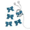 SenseAGE 5 Pack Cord Organizer Bow Cord Keeper Cable Organizer USB Holder Leather Cable Management Cable Straps Earphone Winder Storage Straps for Electronics Earbuds Small Random Blue