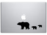 Bear Family Animal Decal Vinyl Decorative Sticker for Wall Car Laptop Bike Helmet Appliance Instrument Motorcycle (Black 6")