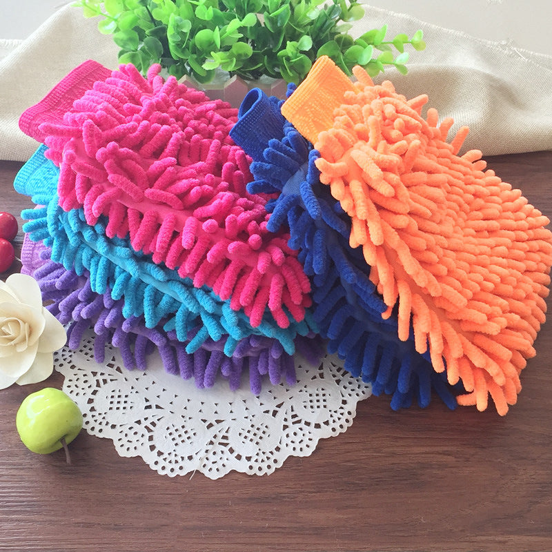 Chenille Car Wash Gloves and Cleaning Cloth Tool