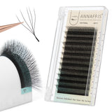 ANNAFRIS 5D Premade Fan W Shape Eyelash Extensions 0.07 L Curl 8-15mm Mix Volume Self Fanning False Lashes Makeup Supplies Professional Use Lash Extension(0.07 L 8-15mm Mix)