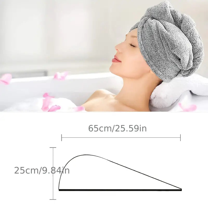 Microfiber Hair Drying Cap - Quick Absorbent Gray Towel
