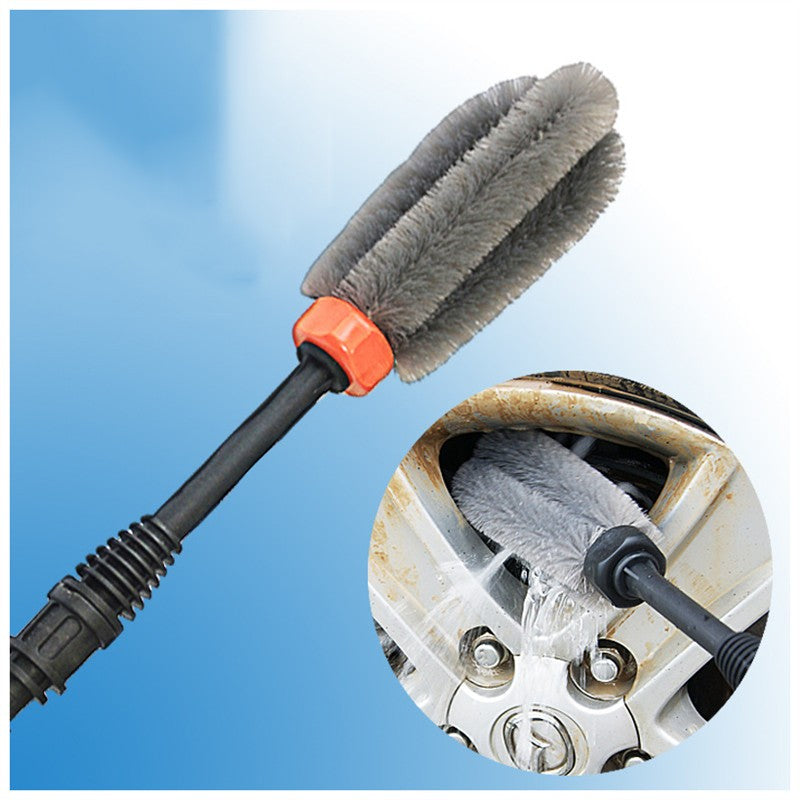 Car Wash Brush with Long Hair Steel Ring and Tire Brush