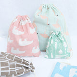 Cotton Linen Drawstring Storage Bag for Students