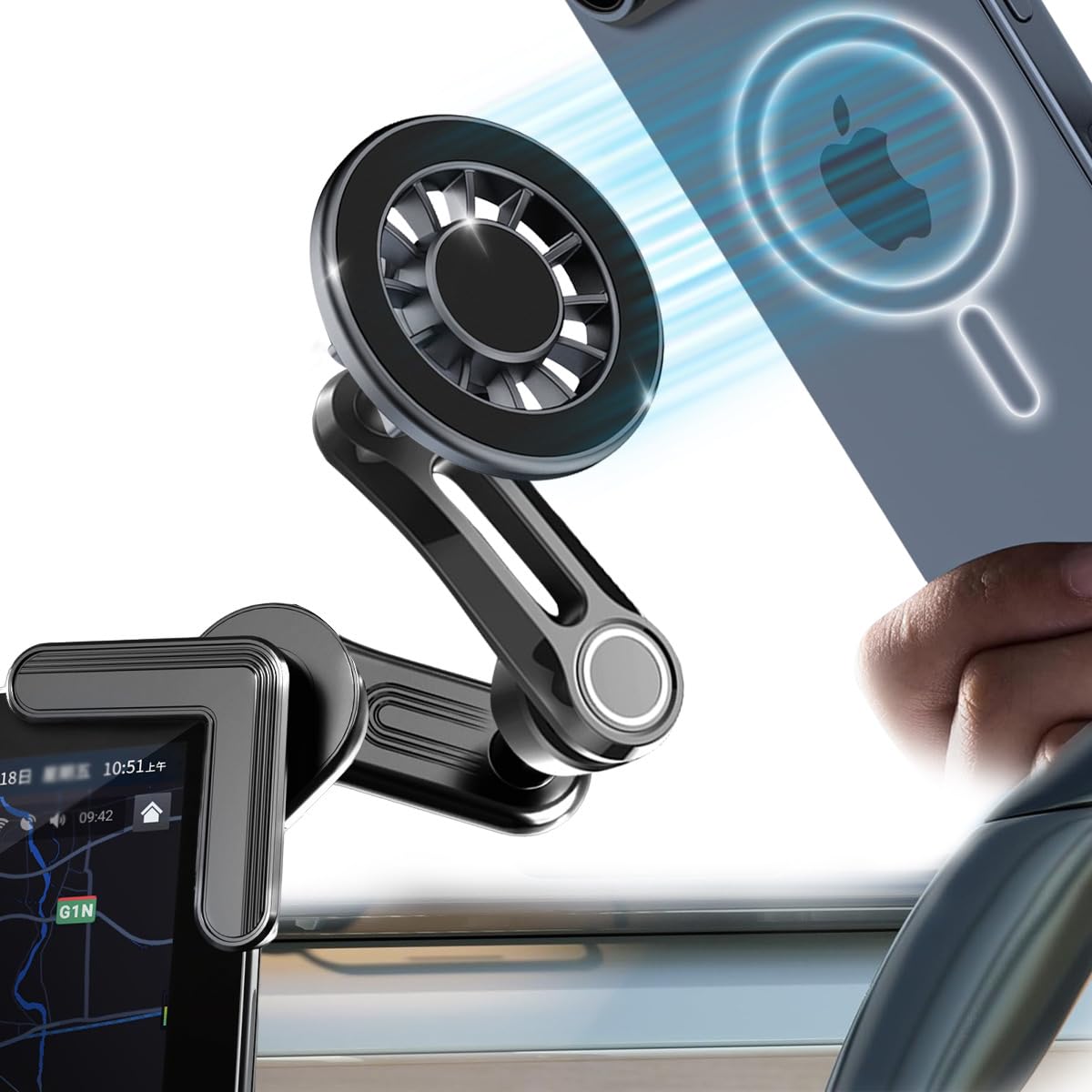 for MagSafe Car Mount for Tesla Accessories 2024Foldable Dashboard/Tesla Strong Magnetic Attraction for Car MountTesla Accessories Screen Compatible with iPhone 16/15/14/13/12 Plus Pro Max