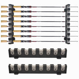 linguang Organizer Wall Mount 6/8 vertical/Horizontal for Fishing Rod Holders and Pole Racks Accessory to Garage Door Home Room(Gray 8 horizontal)