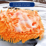 Single-Sided Chenille Foam Car Cleaning Gloves