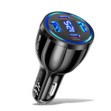 USB C Car Charger Adapter with Voltmeter Compatible with iPhone Android Samsung iPad Pro PD30W &QC3.0 Multi Port Fast Charging (Black)