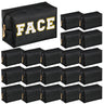 Cunno 20 Pcs Preppy Makeup Bag PU Leather Cosmetic Bag Makeup Pouch Cosmetic Pouch with Zipper Waterproof Make Up Toiletry Bag Beauty Organizer for Women Travel Gift(Black)