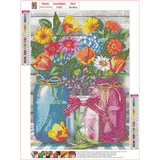 5D Diamond Painting of Vase Flowers for Living Room Decor