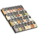 LUSNM Spice Drawer Organizer 4 TierAdjustable Spice Rack For DrawerDrawer Spice Rack Organizer for Spice Jars Herbs and Seasoning - Kitchen Cabinet Drawer Storage 2 Pcs(Jars not included) (BLACK)