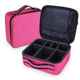 Shretty Makeup Bag travel organizer Cosmetic Case Portable Artist Storage Bag with Adjustable Dividers for Women Cosmetics Brushes Toiletry Hot Pink