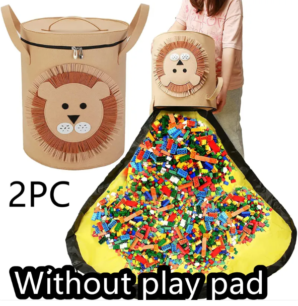 Felt Storage Bag Toy Play Mat 2 In 1 Pull Rope