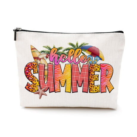 Summer Makeup Bag Cosmetic Bag Vacation Beach Themed Gifts for Beach Lover Summer Lovers Daughter Soul Sister Teacher Roommates Summer Essentials Beach Stuff Must Haves Christmas Birthday Graduation