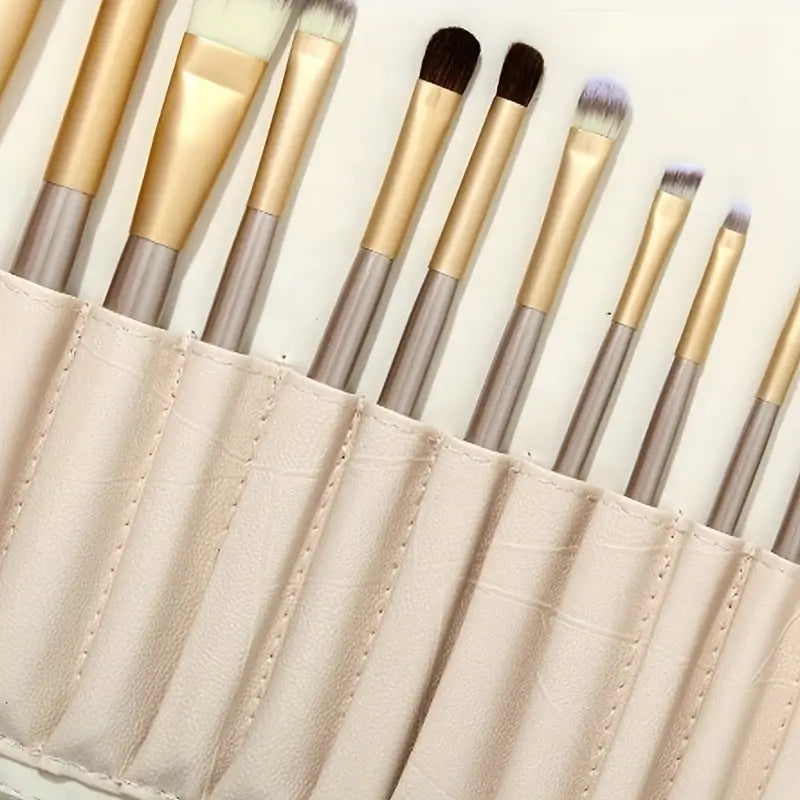 PU Leather Makeup Brush Storage Bag for 12/18 Brushes