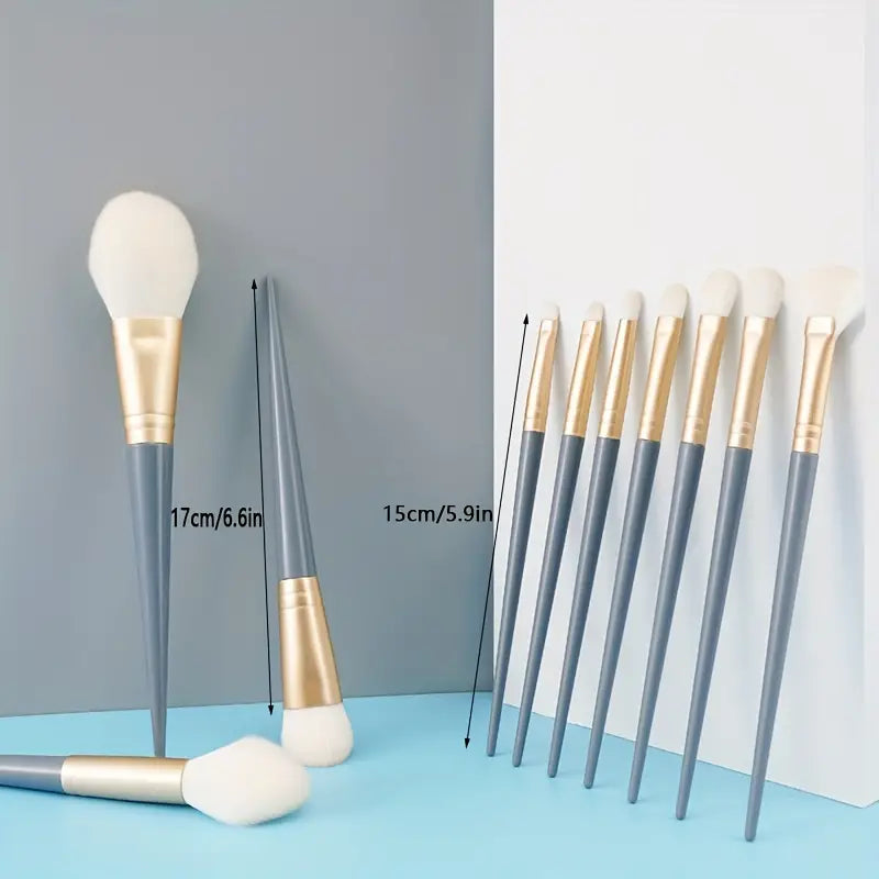 10pcs Soft Bristle Makeup Brush Set for Beauty Tools