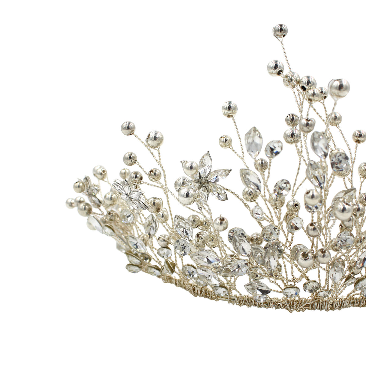 Handcrafted Beaded Crown Bridal Hair Accessory