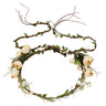 YISSION Beige Flower Crown floral Wreath Headband Flower Women Girl Headpiece Hair Accessories for Wedding Photo Shoot Festivals
