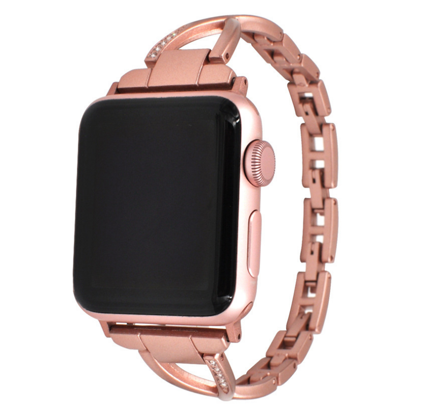 Apple Watch Band X-Type Stainless Steel with Diamonds