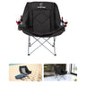 HITORHIKE Double Camping Chair Heavy Duty Oversized Folding Loveseat Camping Chair - Single/Double All-Season Design with Cup Holder for Camping Picnic Beach(BlackSingle)