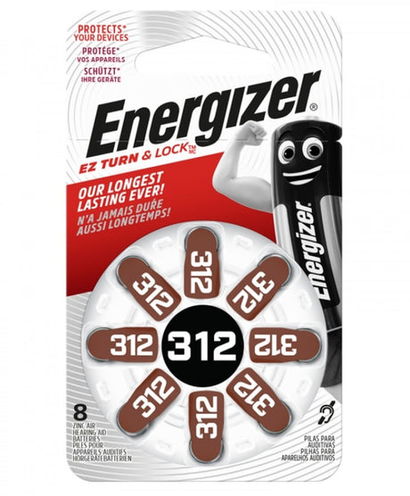 Energizer Batteries Zinc-Air for Hearing Aids (8pcs) Size 312