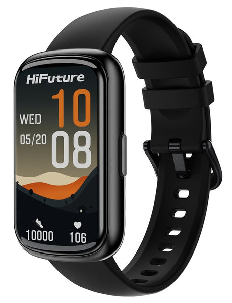 HiFuture EVO2 Black IP68 SmartWatch with Step Count, Heart Rate & Blood Oxygen Monitor