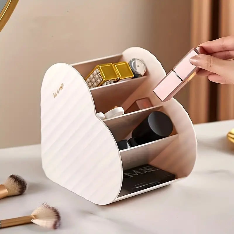 Heart-Shaped Layered Storage Box for Makeup & Lipsticks