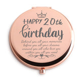 Gift for 20 Year Old Female Pink Handheld Portable Magnifying Travel Compact Makeup Mirror 20th Birthday Decorations Gifts for Women 20th Birthday Gifts for Daughter Niece 20 Year Old Gifts