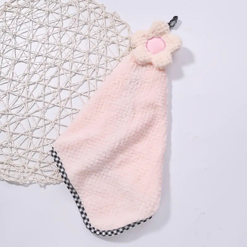 Coral Fleece Absorbent Flower Towel for Home Use