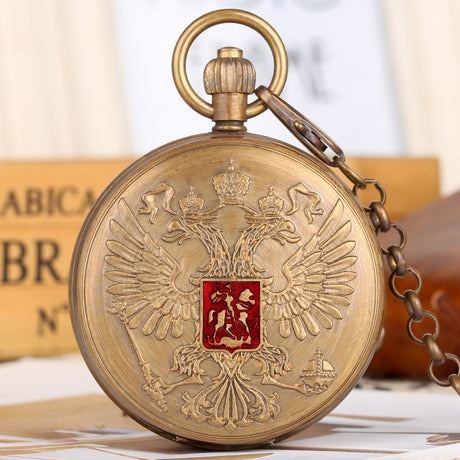 Vintage Large Pure Copper Tourbillon Pocket Watch