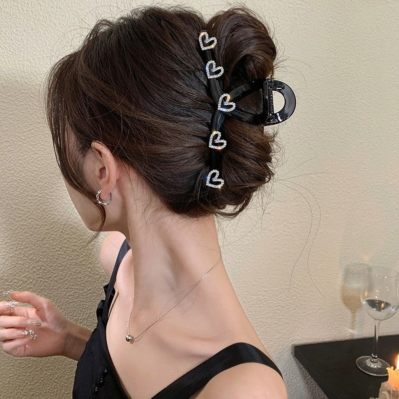 Rhinestone Love Shark Clip Hair Accessory for Women