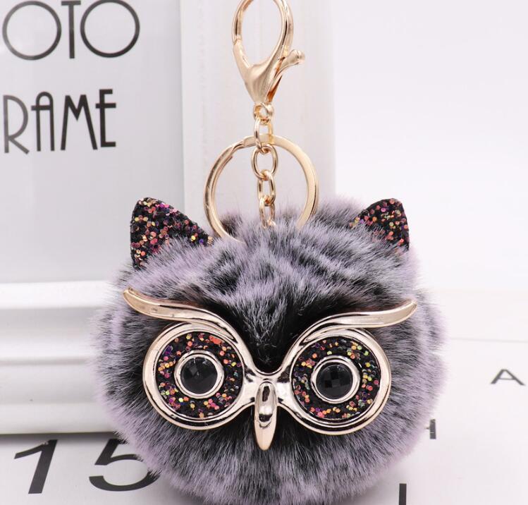 Grit Cat Owl Plush Keychain for Car Accessories