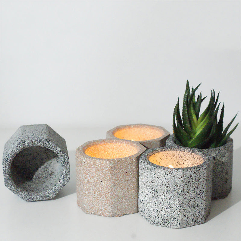 Octagonal Silicone Concrete Planter Mold and Ice Tray