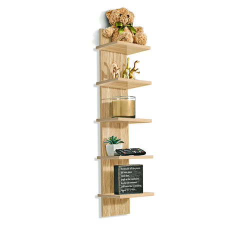 Sorbus 5 Tier Wall Shelf Unit Vertical Column Utility Shelving for Home Decor and Storage Organizer Wall-Mounted Floating Shelves for Bathroom Storage Bedroom Living Room Kitchen Organizer