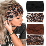 GORTIN Headbands for Women Wide Boho Headband Leopard Head Wraps Twist Turban Hair Bands Stretch Head Band Hair Accessories (A-Perfect leopard)