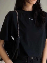 Embroidered Loose Cotton Short Sleeve Tee for All