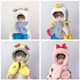 Thick Warm Children's Scarves and Hats with Cute Designs