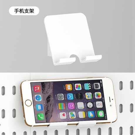 Wall-Mounted Storage Rack with Hooks for Home Use