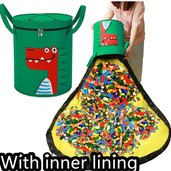 Felt Storage Bag Toy Play Mat 2 In 1 Pull Rope