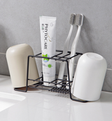 Wall-Mounted Toothbrush Holder with Cup Storage