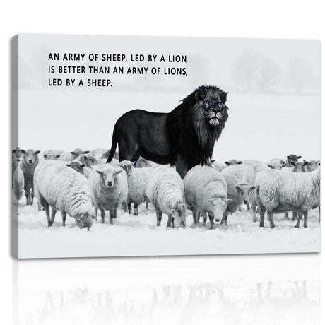 AMART SUN Black and White Gray Lion Inspirational Canvas Wall Art Motivational Painting Home Decor Success Entrepreneur Poster Home Modern Decoration Framed Ready To Hang