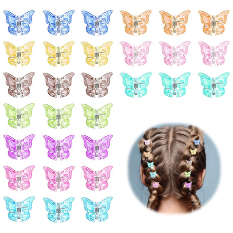Tyqour 30pcs Colorful Small Mini Hair Butterfly Clips for Girls Women Cute Butterfly Claw Clip Mini Claw Clips Hair Accessories for Kids Teens