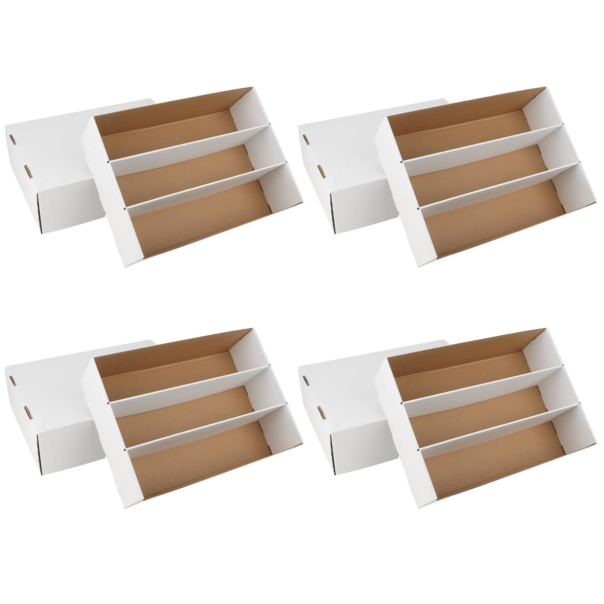 HIMOMO 4 Pack Trading Card Storage Box 2340 Count Card Storage Box White Sports Card Storage Box Card Organizer Box Trading Card Box for Storing Protecting and Organizing Soccer Basketball Game Cards