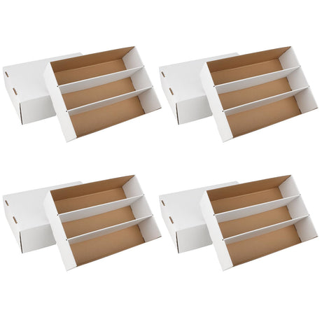 HIMOMO 4 Pack Trading Card Storage Box 2340 Count Card Storage Box White Sports Card Storage Box Card Organizer Box Trading Card Box for Storing Protecting and Organizing Soccer Basketball Game Cards