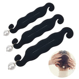 3 PACK Pearl Hair Bun Makers - Lazy Curler Clips Magic Foam Sponge Donuts for Beauty Hairstyles Styling Tool Accessories for Women